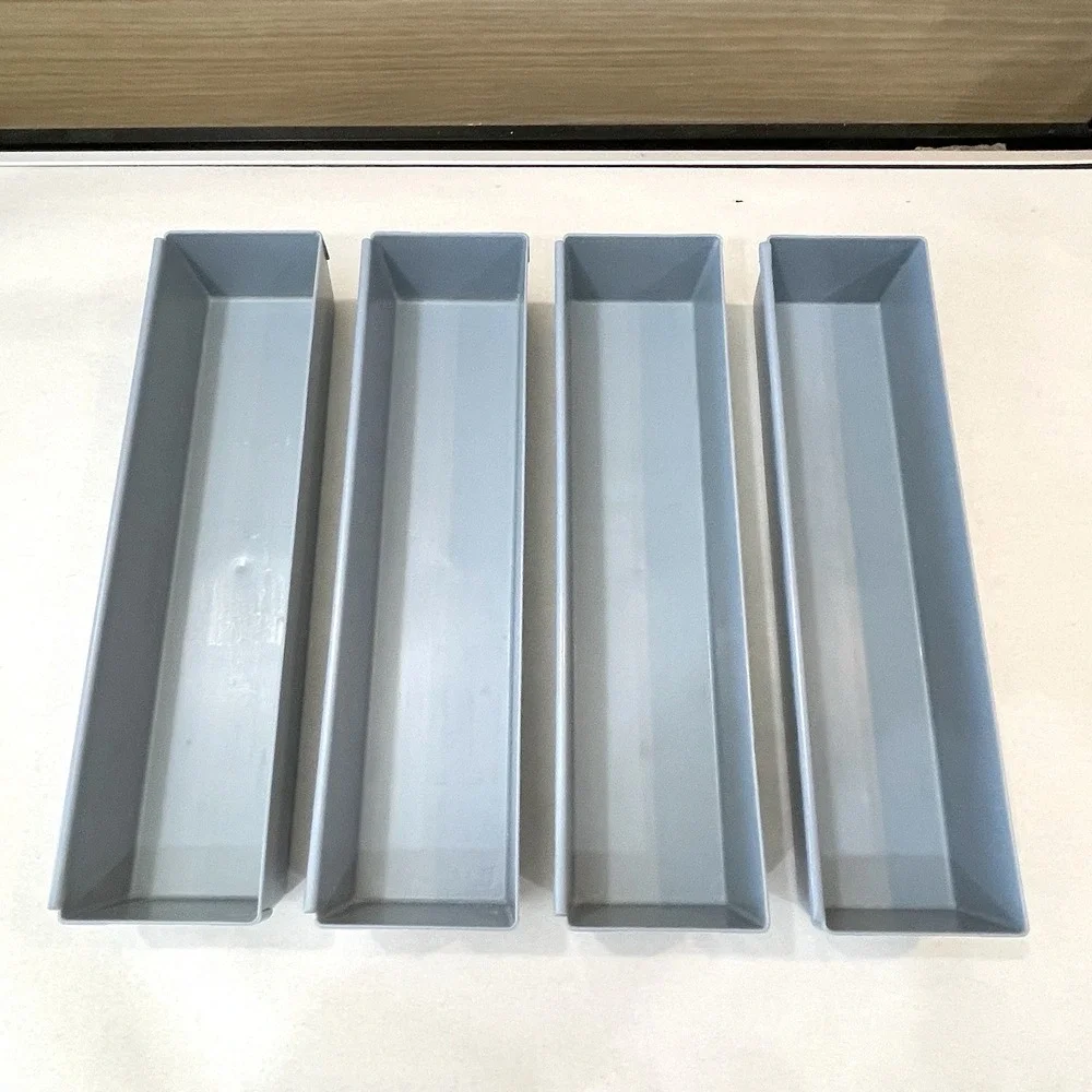 Vintage Rubbermaid Blue Interlocking Drawer Organizer Bins Set Of 4 Utility Shop